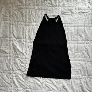 Ellison black fitted halter top  sz S‎ stretchy dark feminine minimalist gothic